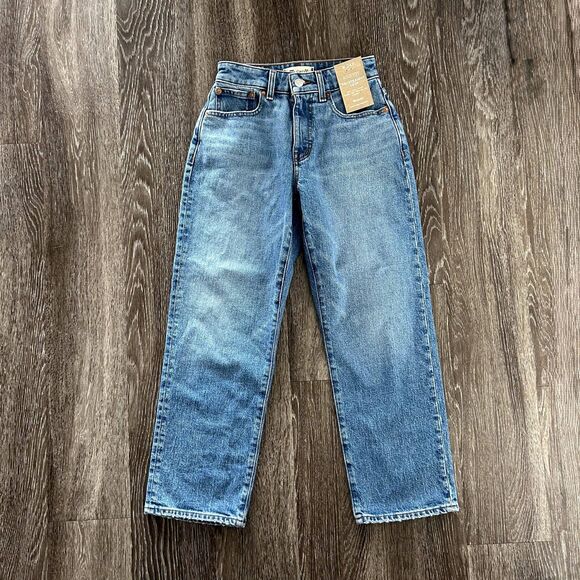 NWT Madewell The Petite Curvy '90s Straight Crop Jeans in Hazeldell Wash Size 24 - Picture 4 of 16